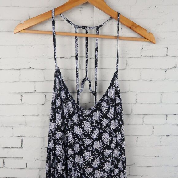 FOREVER 21 PLUS BLACK FLORAL SUMMER MID DRESS WITH LACE HEM DETAIL SIZE 1X - Picture 4 of 9